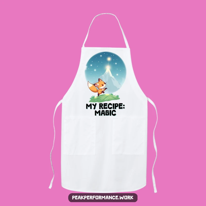 Funny Fox Light Apron: Playful Cub Peak Chase Fun, Gift