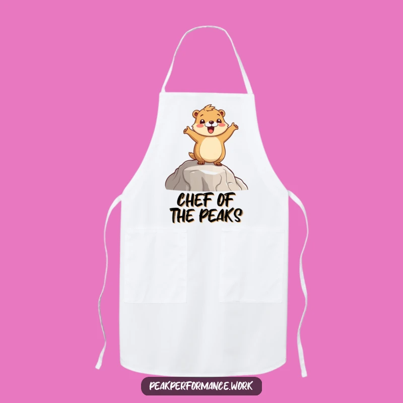 Funny Marmot Hop Apron: Cheerful Kitchen Marmot, Practical Funny Gift for Cooks