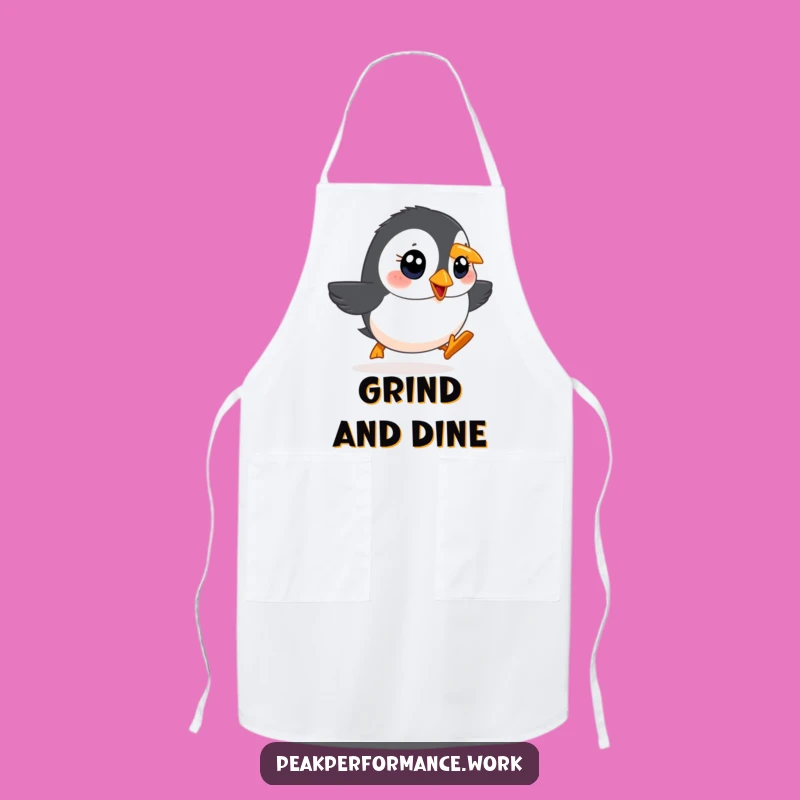 Funny Waddling Puffin Apron: Cook with Determined Hilarious Effort