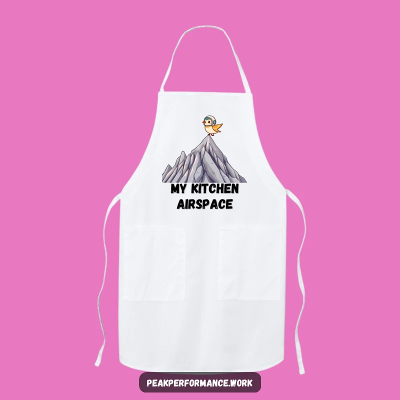 Funny Pilot Bird Apron: Tiny Helmeted Flyer Summit Fun, Gift