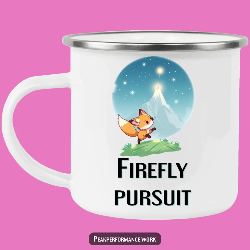 Funny Fox Light Camping Mug: Playful Cub Peak Fun, Gift