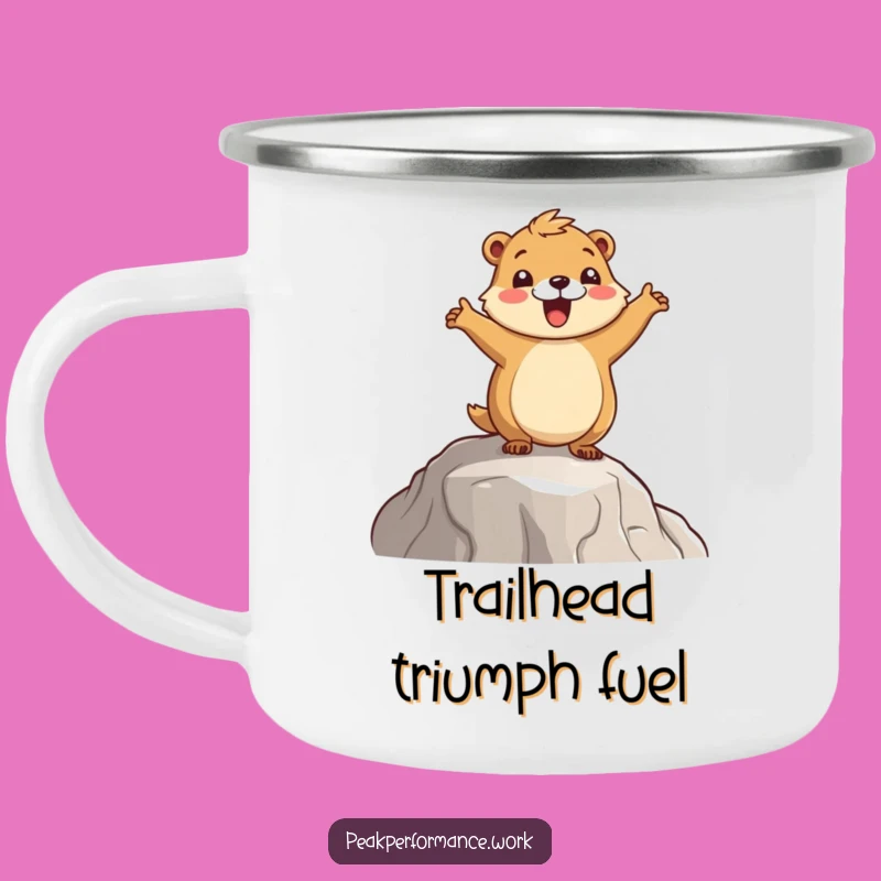 Funny Marmot Hop Camping Mug: Durable Cartoon Marmot, Go-To Funny Gift for Outdoors