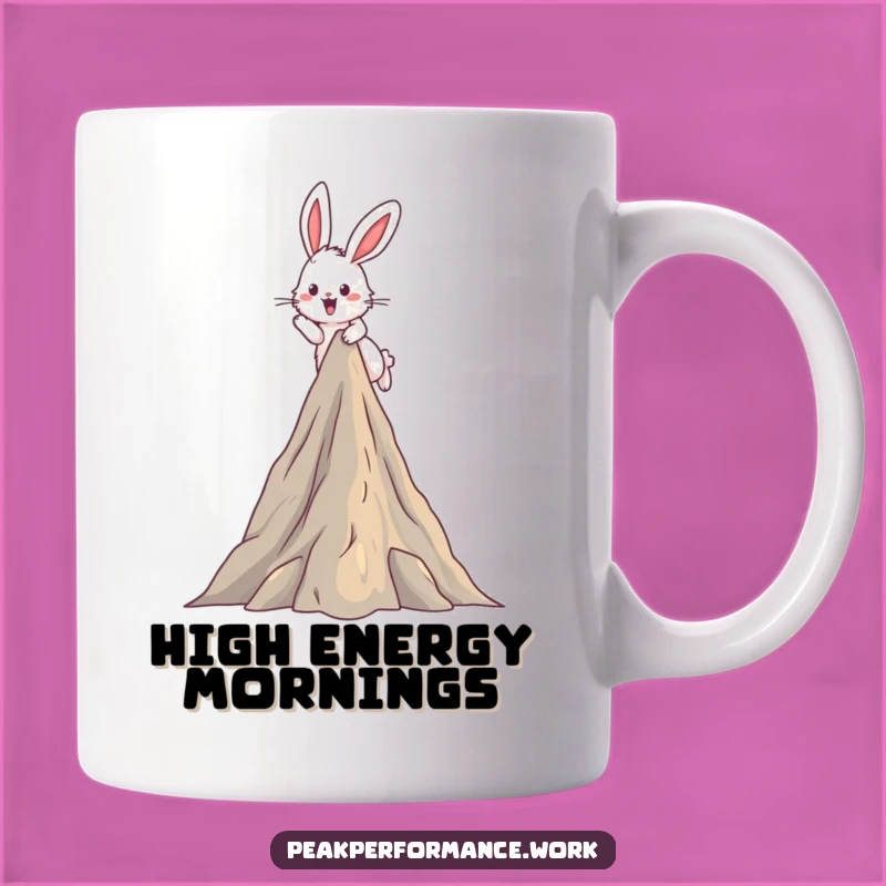 Funny Bunny Mountain Mug: Excitable Fluffy Hare Peak Jumper, Great Gift