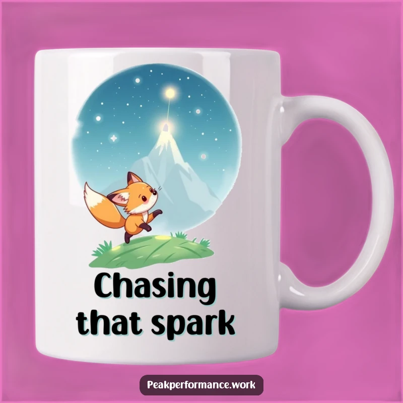 Funny Fox Light Mug: Playful Cub Peak Chasing, Perfect Gift