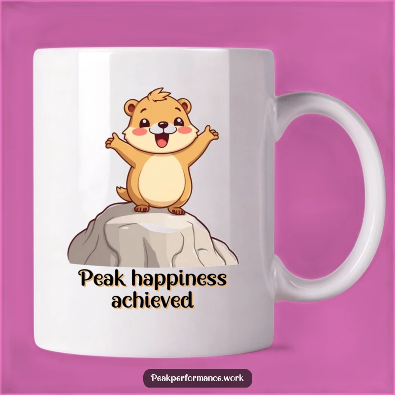 Funny Marmot Hop Mug: Cheerful Mountain Climber Marmot, Perfect Funny Gift for Hikers