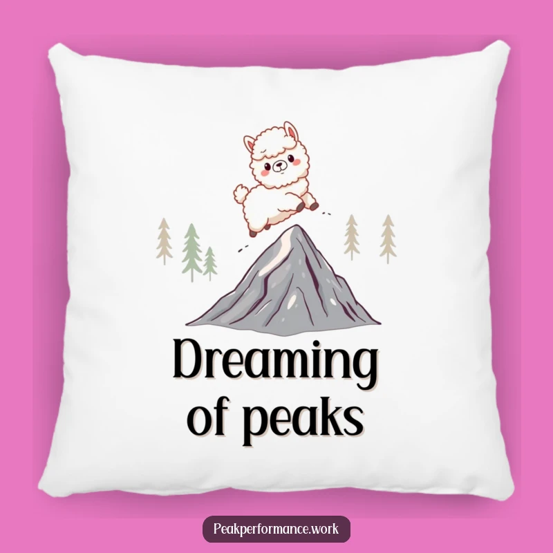 Funny Alpaca Mountain Pillow: Cozy Comfort with Hilarious Leaps