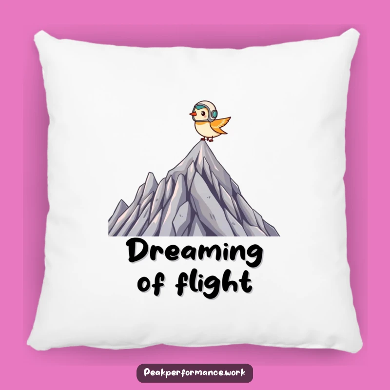 Funny Pilot Bird Pillow: Tiny Helmeted Flyer Summit Comfort, Gift