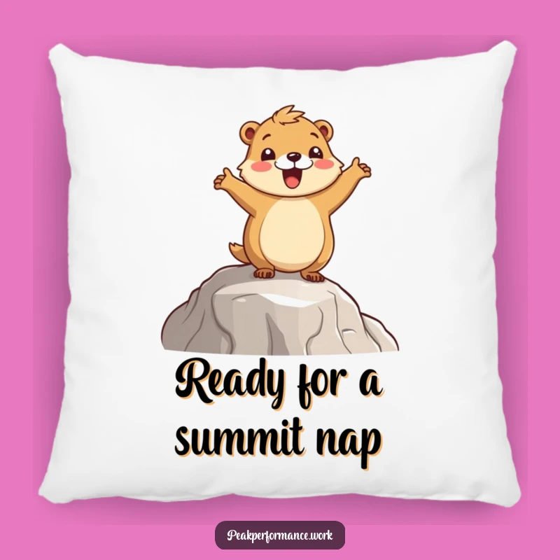Funny Marmot Hop Pillow: Cozy Cartoon Marmot, Adorable Funny Gift for Comfort