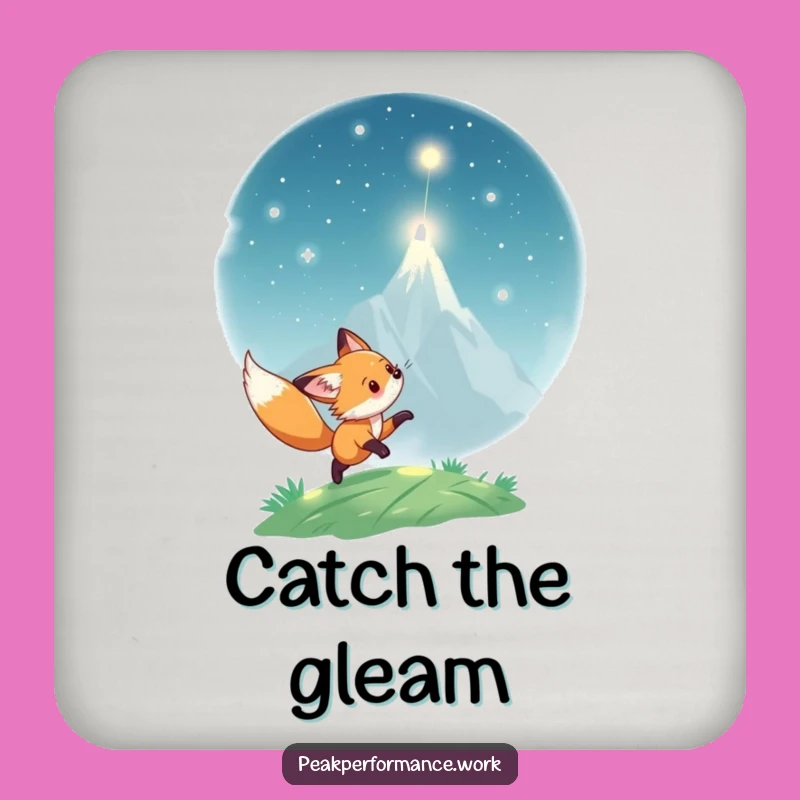 Funny Fox Light Drink Coaster: Playful Cub Peak Protector, Gift