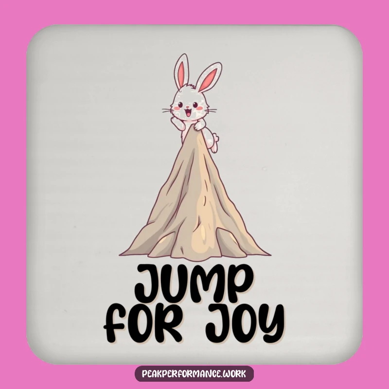 Funny Bunny Mountain Drink Coaster: Fluffy Hare Peak Protector, Gift