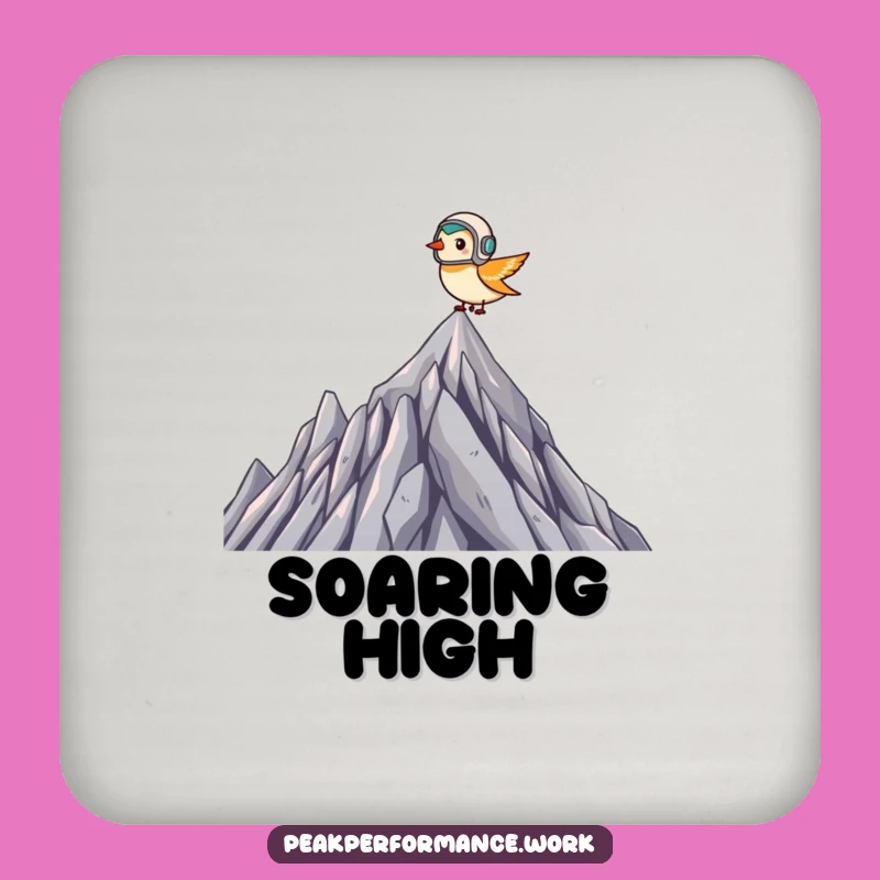 Funny Pilot Bird Drink Coaster: Tiny Helmet Protector, Gift