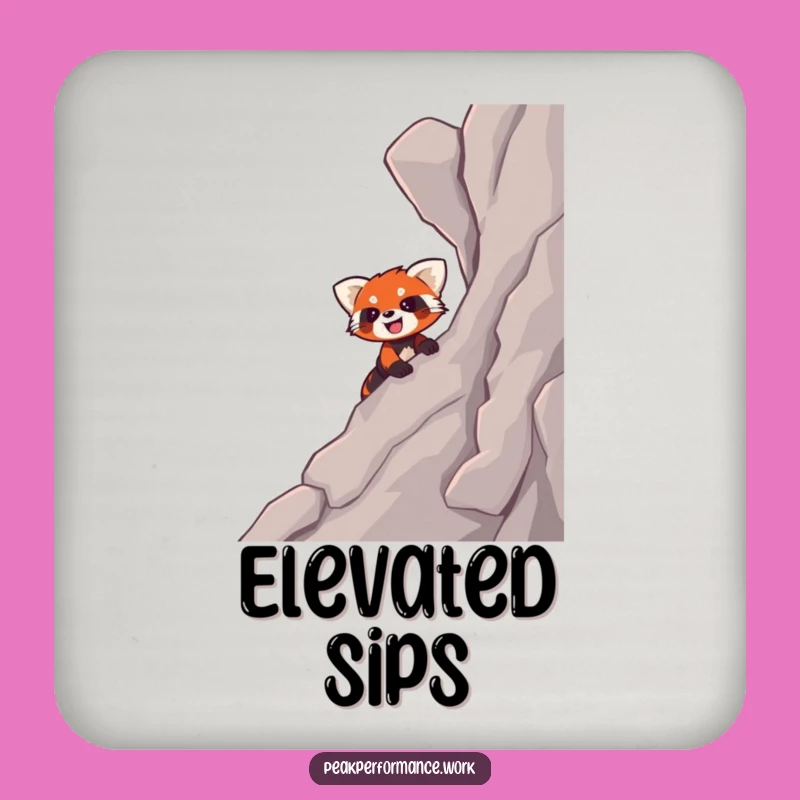 Funny Red Panda Coaster: Protect Surfaces with Enthusiastic Humor