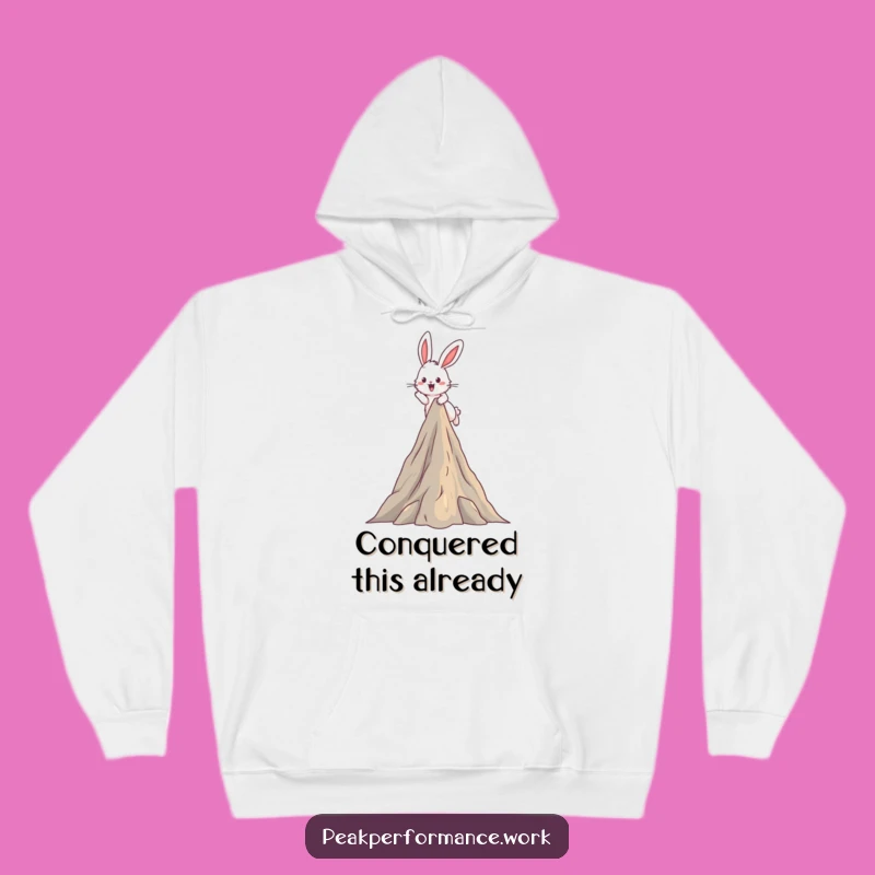 Cozy Funny Bunny Mountain Hoodie: Fluffy Hare Peak Comfort, Great Gift