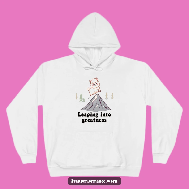 Funny Alpaca Mountain Leap Hoodie: Cozy Up with Hilarious Adventure