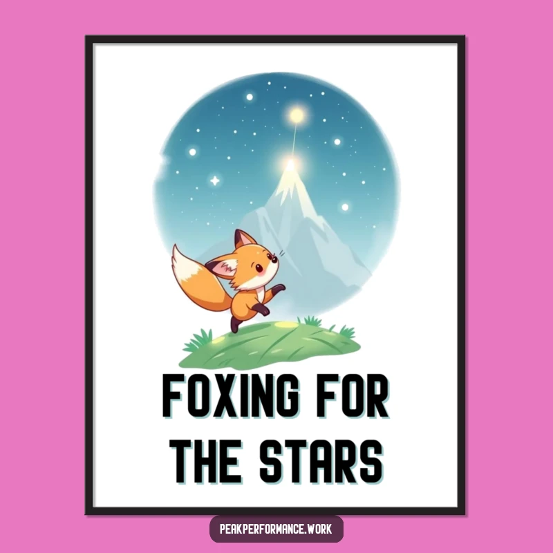 Funny Free Printable Wall Art: Fox Cub Chases Light Downloadable Decor