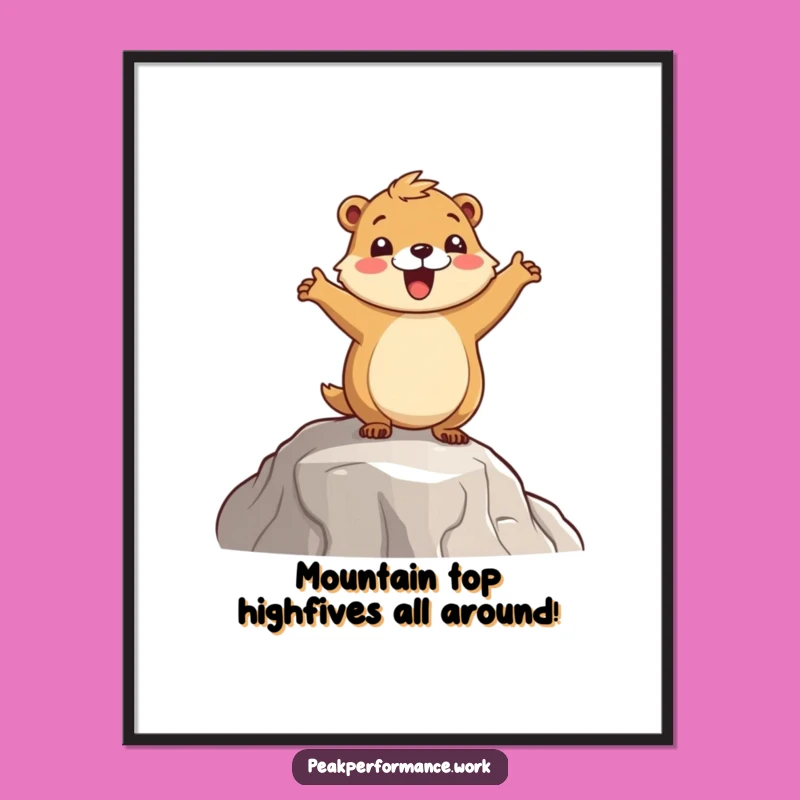 Free Printable Marmot Art: Funny Mountain Hop, Adorable DIY Wall Decor