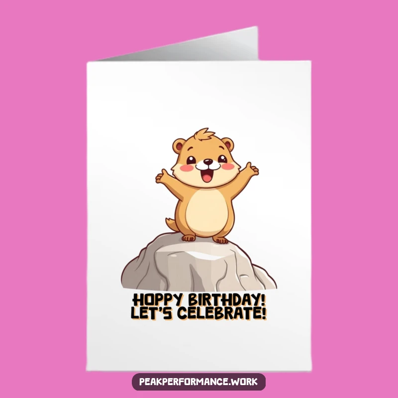 Free Printable Birthday Marmot Card: Hilarious Mountain Hop, Perfect DIY Funny Gift