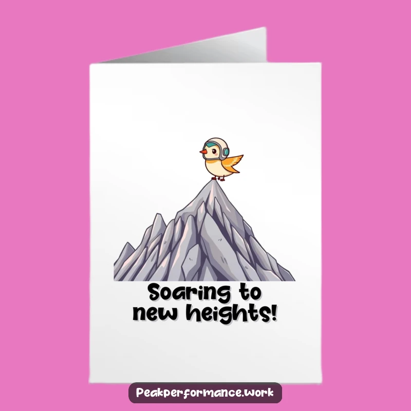 Free Printable Congrats Card: Bird in Helmet Soars Summit for Victorious Downloadable Gift