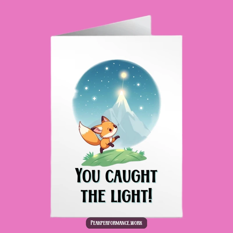Free Printable Congrats Card: Fox Cub Chases Light for a Brightest Downloadable Gift