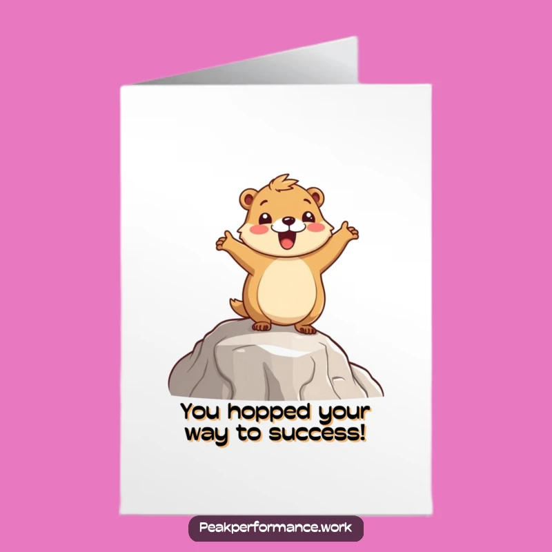 Free Printable Marmot Card: Congrats Hop, Top DIY Funny Gift Download