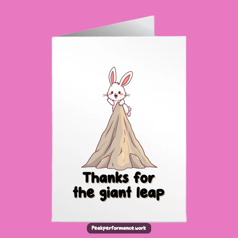 Free Printable Thank You Card: Fluffy Bunny Hops Mountain for a Grateful Downloadable Gift