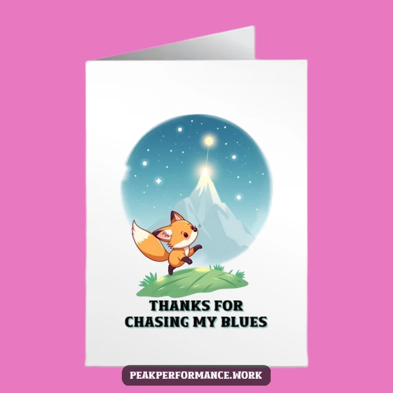 Free Printable Thank You Card: Fox Cub Chases Light for a Grateful Downloadable Gift