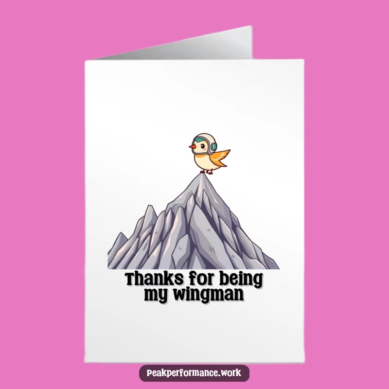 Free Printable Thank You Card: Bird in Helmet Soars Summit for Grateful Downloadable Gift