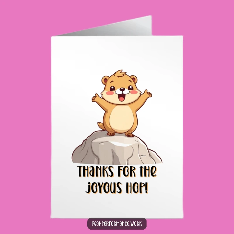 Free Printable Thank You Marmot Card: Hop to It, Funny DIY Gift