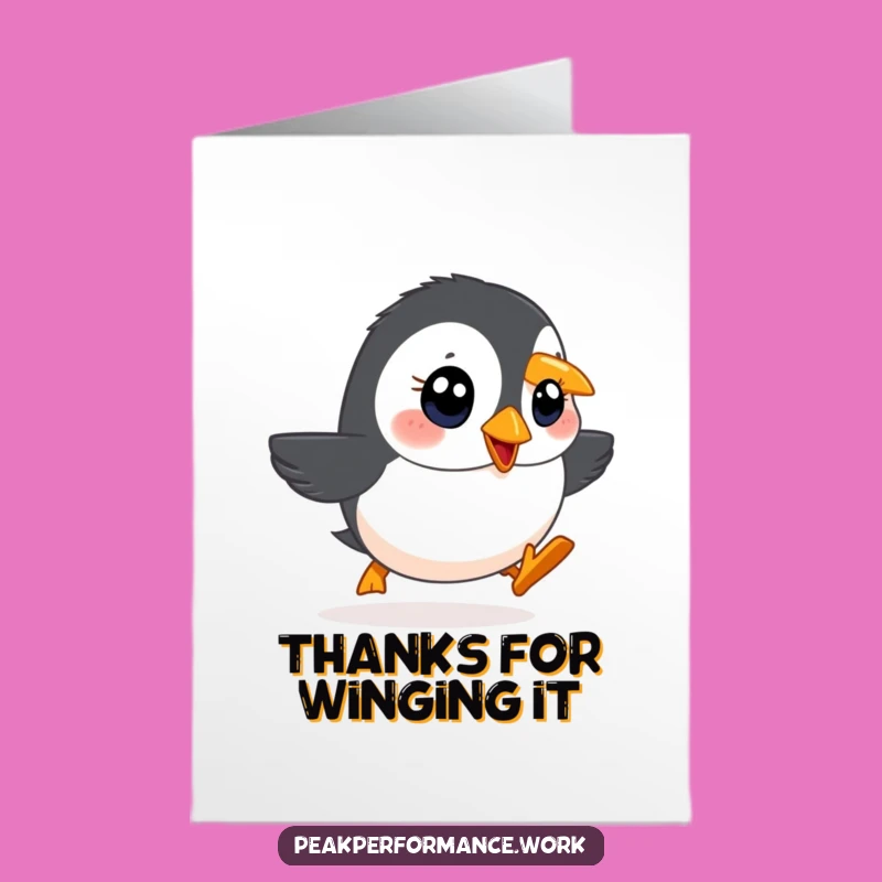 Free Printable Thank You Card: Persistent Puffin's Climb, Grateful Downloadable Greeting