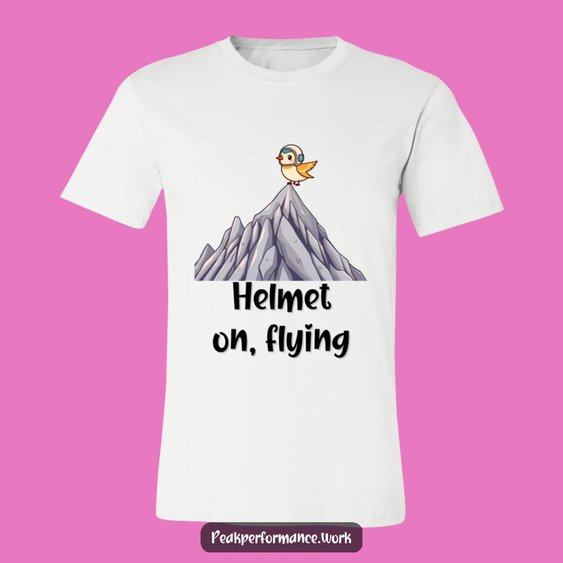 Funny Pilot Bird T-Shirt: Tiny Helmeted Flyer Summit Style, Gift