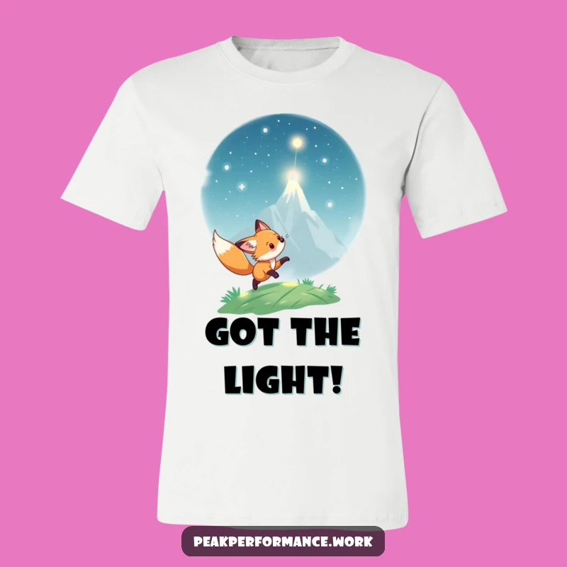 Funny Fox Light T-Shirt: Playful Cub Peak Chase Style, Gift