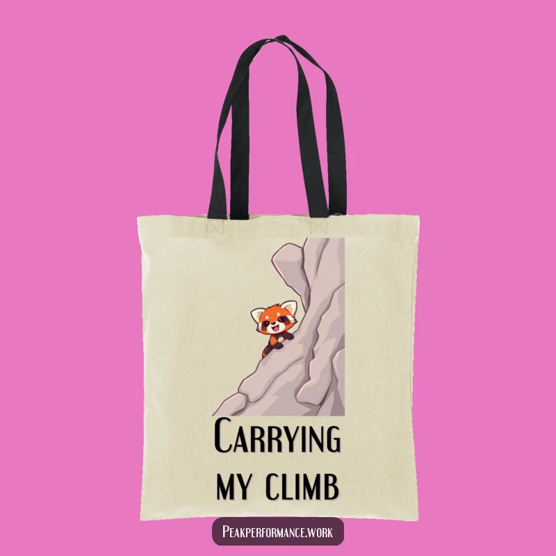 Funny Red Panda Climb Tote Bag: Carry Your Enthusiasm with Hilarious Style