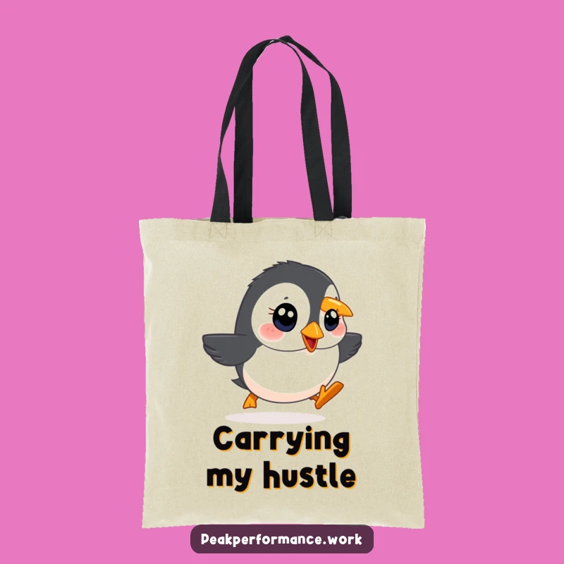 Funny Waddling Puffin Tote Bag: Carry Your Determination with Hilarious Style